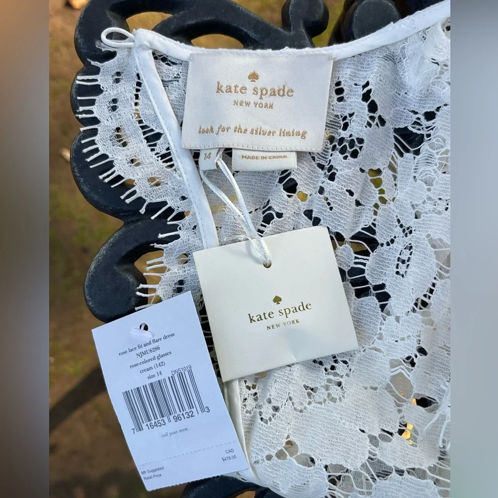 kate spade White Lace A-Line Dress
